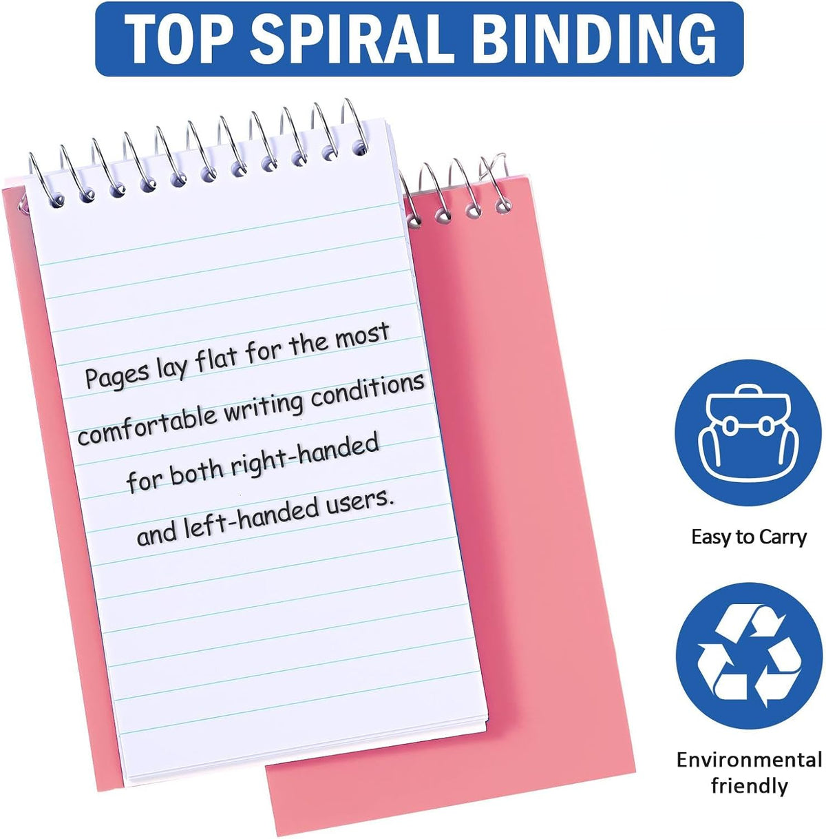 Teling 100 Pcs Pocket Notebooks Bulk Small Spiral Memo Pads 3x5'' Note Pad