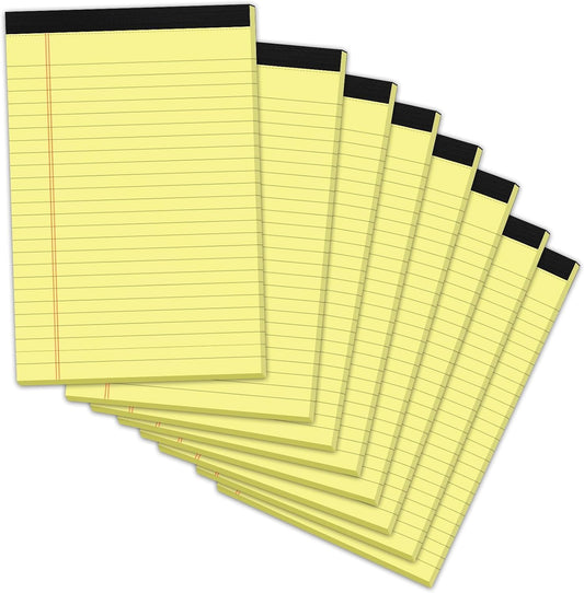 8 Pack Yellow Legal Pads 5x8 Small Note Pads 240 Sheets Yellow Pads Paper
