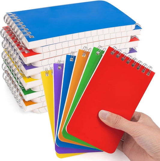 Pocket Notebook Bulk 3x5 Inch, 18 Packs Mini Top Bound Spiral Notepad