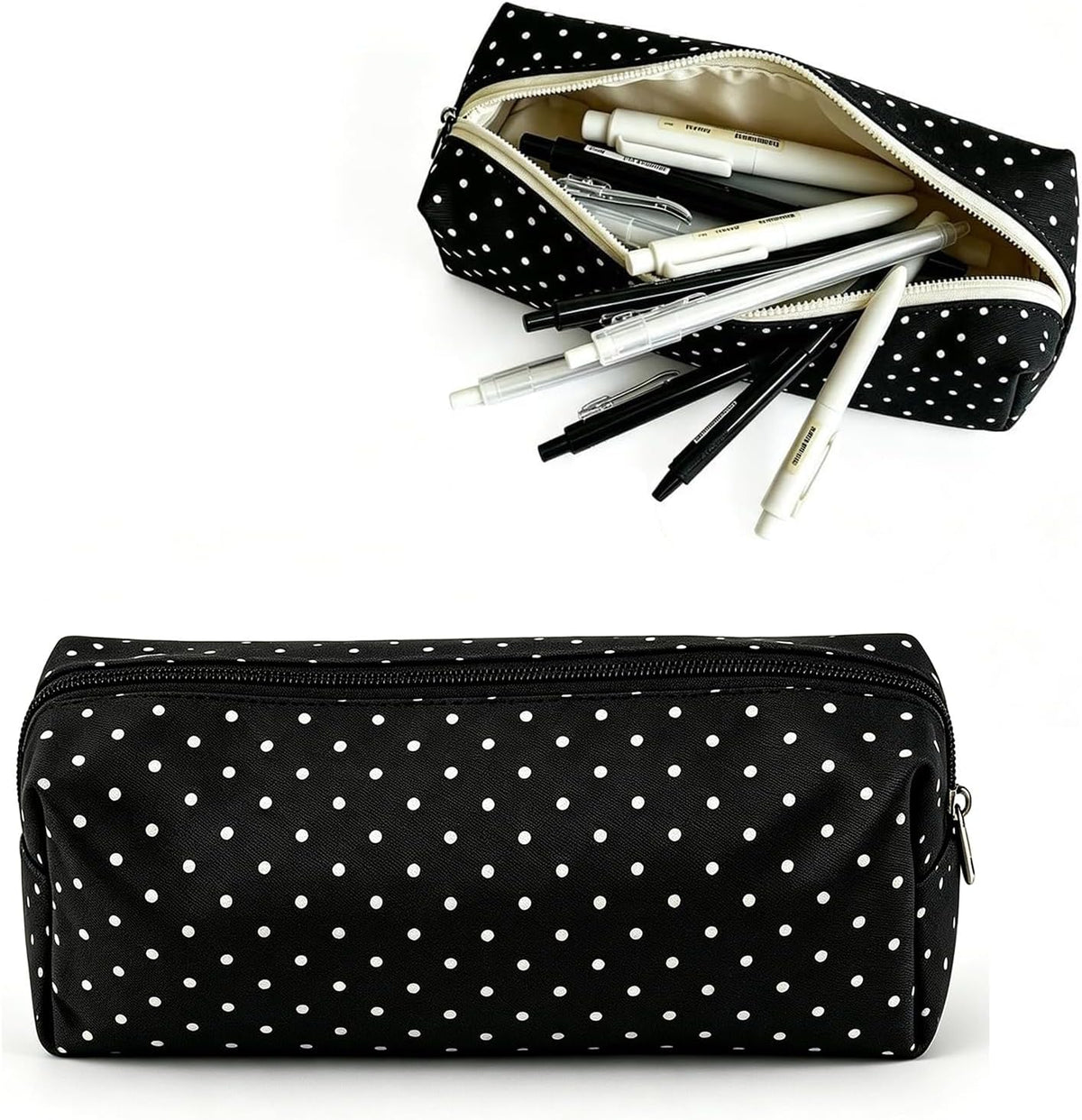 Polka Dot Pencil Case Aesthetic Pencils Pouch Black