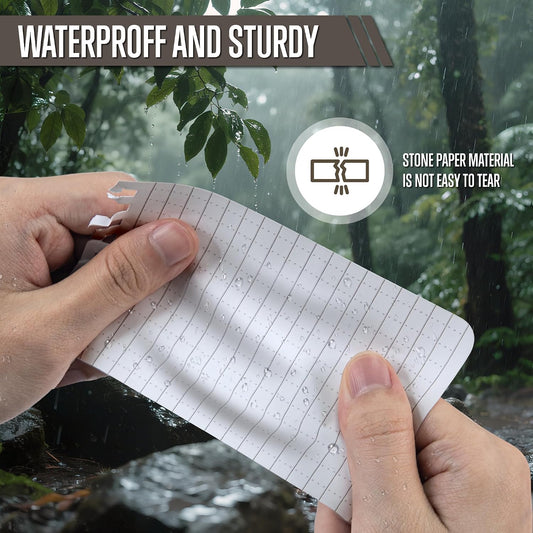 GLORYFIRE 5 Pack Waterproof Notebook, All-Weather Pocket Notepad 3"x5"