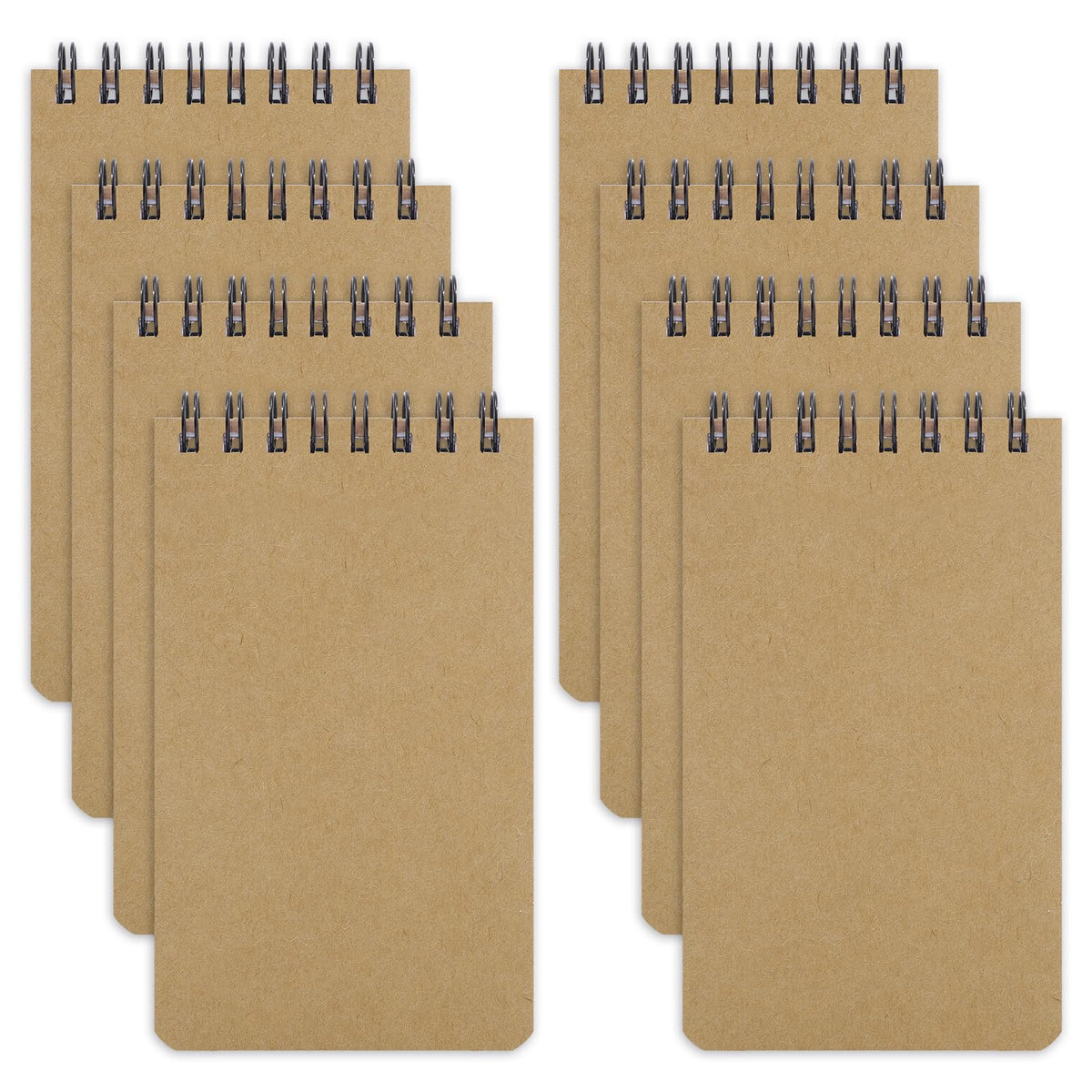 Thboxes 8 Pack Pocket Notebooks, 3 X 5 Spiral Notepads, Black