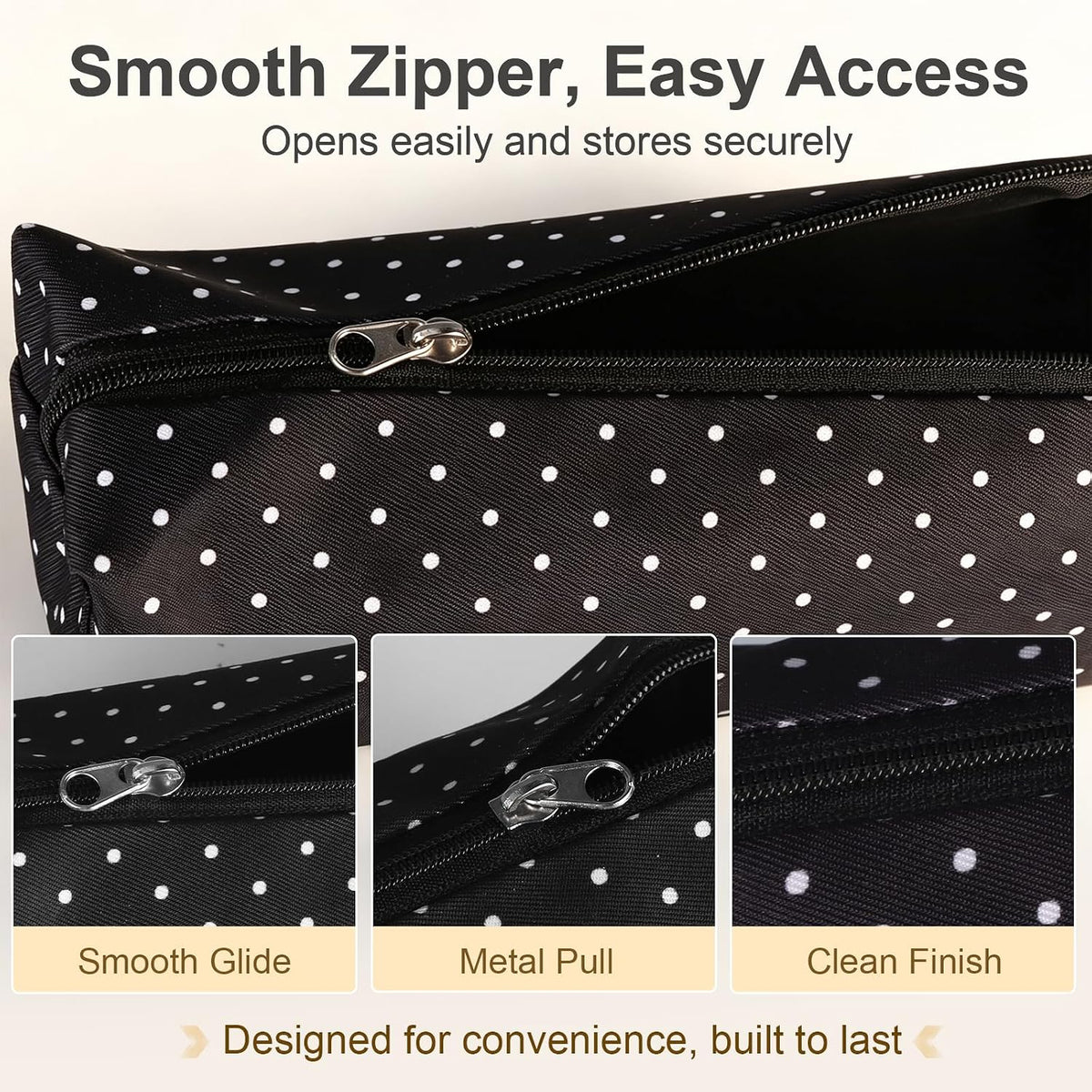 Polka Dot Pencil Case Aesthetic Pencils Pouch Black